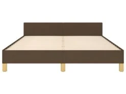 Cadre De Lit Avec Tête De Lit Marron Foncé 140x190 Cm Tissu -Meubles Soldes Boutique lit 22538303