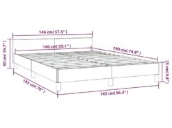 Cadre De Lit Avec Tête De Lit Marron Foncé 140x190 Cm Tissu -Meubles Soldes Boutique lit 22538311