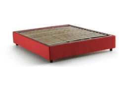 Lit Double Dgraus, Lit Conteneur Avec Revêtement En Tissu, 100% Made In Italy, Ouverture Frontale, Convient Pour Matelas Cm 160x200, Rouge -Meubles Soldes Boutique lit 22700773