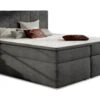 Ensemble Boxspring Complet Tête De Lit + Sommiers + Matelas + Surmatelas BORIS De VENESETTI - Tissu Luxe Gris Foncé - 140x200 Cm -Meubles Soldes Boutique lit 8843417