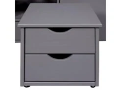 CALI - Lit 90x200cm Muti-Rangement Bois Masssif Anthracite -Meubles Soldes Boutique lit 9184673