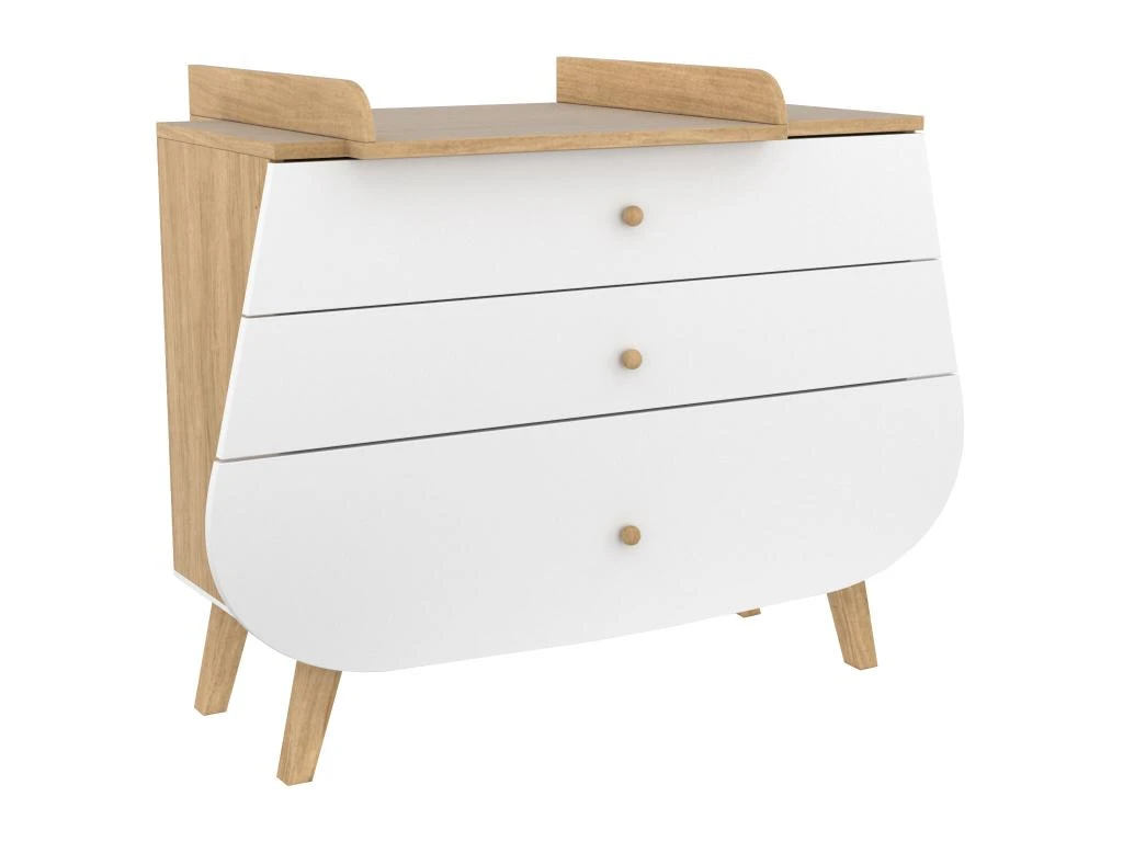 Commode Avec Plan à Langer Trapèze Blanc Et Bois 3 Commode Avec Plan à Langer Trapèze Blanc Et Bois