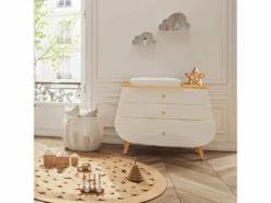 Commode Avec Plan à Langer Trapèze Blanc Et Bois 8 Commode Avec Plan à Langer Trapèze Blanc Et Bois -Meubles Soldes Boutique meuble bebe 11118515