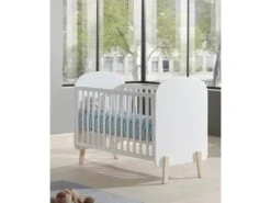Lit Bébé 60x120 Sommier Inclus Kiddy - Blanc -Meubles Soldes Boutique meuble bebe 11916553