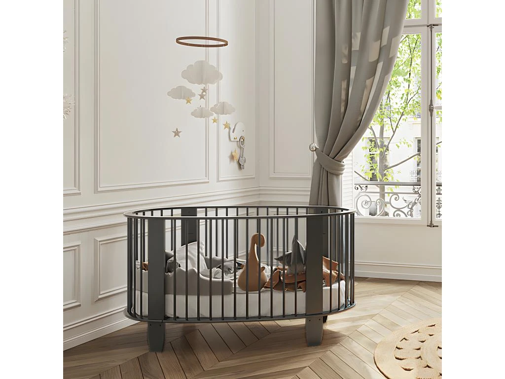 Lit Bébé Matelas Inclus Cocon Gris Anthracite 6 Lit Bébé Matelas Inclus Cocon Gris Anthracite – Image 4