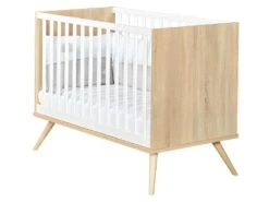 Lit Bébé Seventies Bois Et Blanc