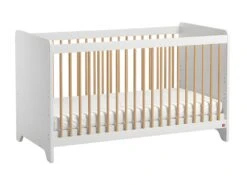 Lit Bébé Leaf Blanc Et Bois