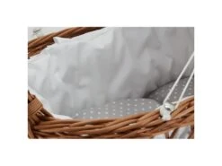 Berceau De Poupée En Osier Buff Tissu Gris -Meubles Soldes Boutique meuble bebe 12733415