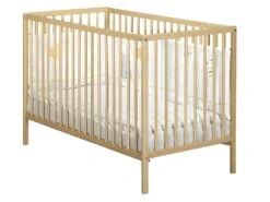 BABY PRICE - Lit 120x60 Tout Barreaux Vernis Naturel First