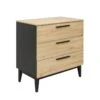 Commode 3 Tiroirs Xem Noir Et Bois -Meubles Soldes Boutique meuble bebe 13901877