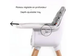 NANIA - Chaise Haute Blanche Et Hêtre -Meubles Soldes Boutique meuble bebe 15690937