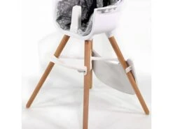 NANIA - Chaise Haute Blanche Et Hêtre -Meubles Soldes Boutique meuble bebe 15690941