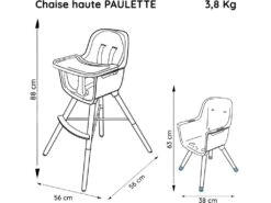 NANIA - Chaise Haute Blanche Et Hêtre -Meubles Soldes Boutique meuble bebe 15690943