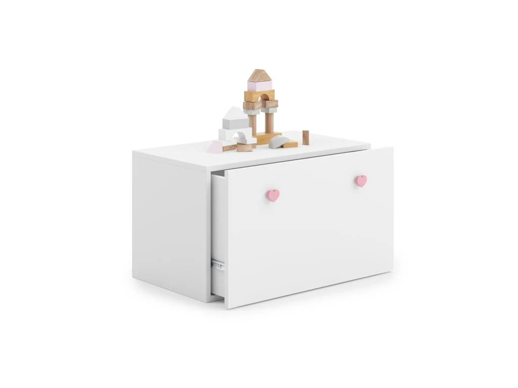 Coffre à Jouets Inga Blanc - Poignées Roses 3 Coffre à Jouets Inga Blanc - Poignées Roses