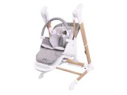 Chaise Haute Berçante 2 En 1 Bois Blanc