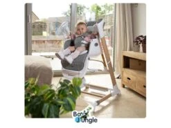 Chaise Haute Berçante 2 En 1 Bois Blanc -Meubles Soldes Boutique meuble bebe 19882853
