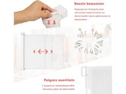 Barrière De Sécurité Rétractable Pour Bébés Et Chiens (large : 0-137 Cm) -Meubles Soldes Boutique meuble bebe 20128313