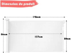 Barrière De Sécurité Rétractable Pour Bébés Et Chiens (large : 0-137 Cm) -Meubles Soldes Boutique meuble bebe 20128315