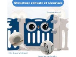 Parc Pour Bébé 16 Panneaux Pliable, Aire D’activité En Hdpe Avec Verrou De Sécurité Et Jouets Educatifs -Meubles Soldes Boutique meuble bebe 20128323