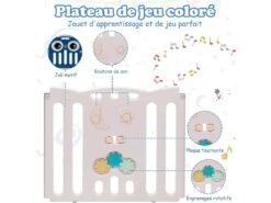 Parc Pour Bébé 16 Panneaux Pliable, Aire D’activité En Hdpe Avec Verrou De Sécurité Et Jouets Educatifs -Meubles Soldes Boutique meuble bebe 20128325