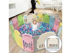 Parc Bébé Pliable Barrière De Sécurité En Plastique Avec Porte Barrière Du Jeux Pour Enfant