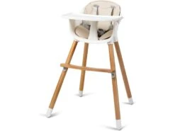 Chaise Haute Bébé Convertible2 En 1 Forme-astable Hauteurréglable Avec Coussin Amovible