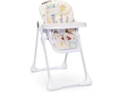 Chaise Haute Bébé Pliable Avec Hauteur Réglable,ouble Plateau Amovible Pour Tout-petits De 6-36 Mois-beige