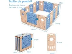 Parc Pliable Pour Bébé 6 à 36 Mois 16 Panneaux Modulable Aire D'activités -Meubles Soldes Boutique meuble bebe 20918853