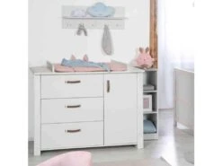 Meuble à Langer Bébé En Bois 3 Tiroirs + 1 Porte Mila -Meubles Soldes Boutique meuble bebe 20950223