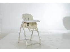 Chaise Haute Pliante Bébé Avec Hauteur Réglable，Charge 15kg-6-36 Mois Beige