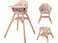 6 En 1 Chaise Haute Bébé Convertible Avec Plateau Amovible, , 6-36 Mois Rose