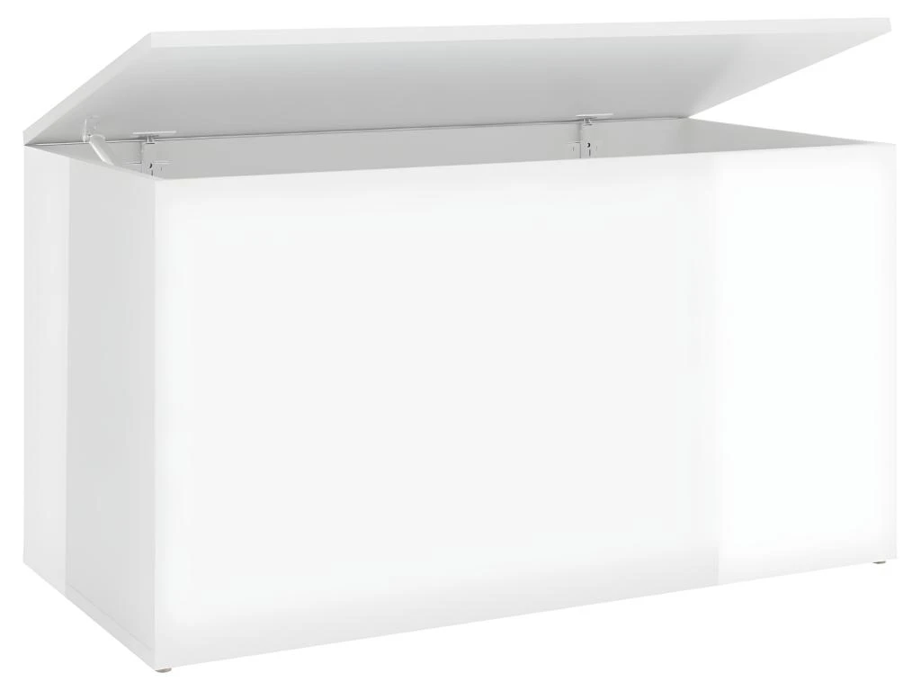 Coffre De Rangement Blanc Brillant 84x42x46cm Bois D'ingénierie 4 Coffre De Rangement Blanc Brillant 84x42x46cm Bois D'ingénierie – Image 2