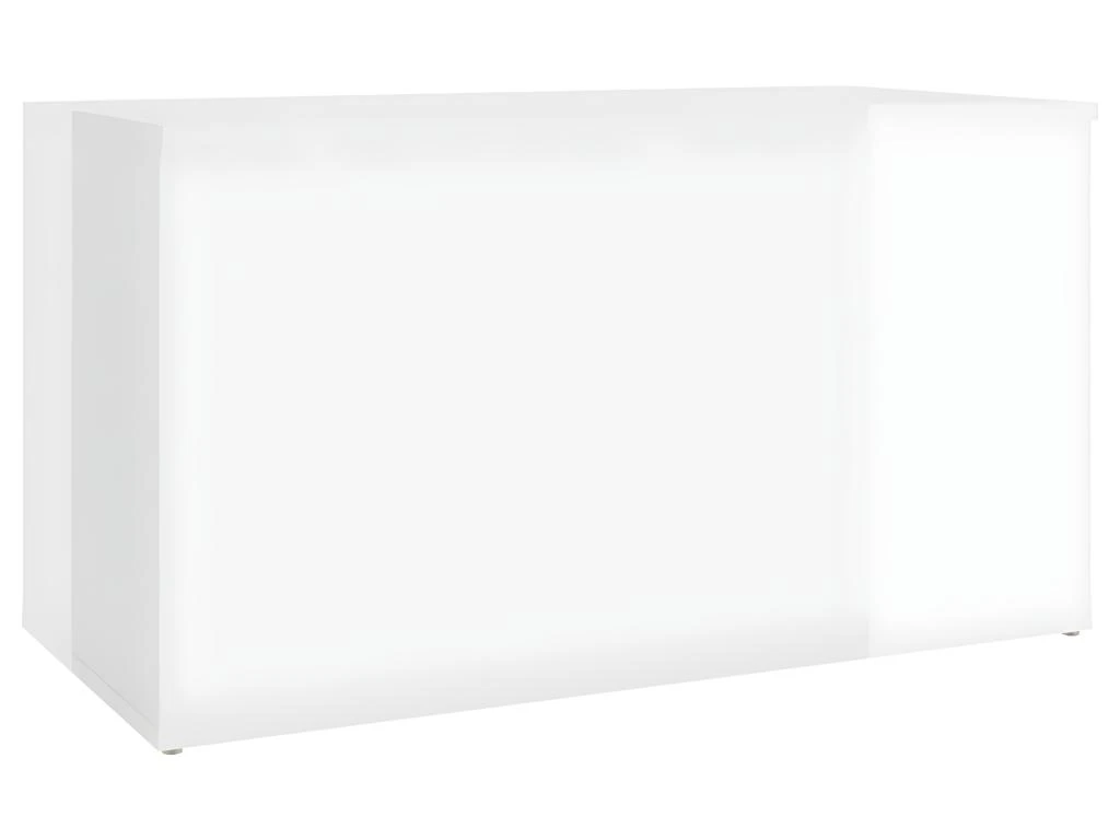 Coffre De Rangement Blanc Brillant 84x42x46cm Bois D'ingénierie 7 Coffre De Rangement Blanc Brillant 84x42x46cm Bois D'ingénierie – Image 5