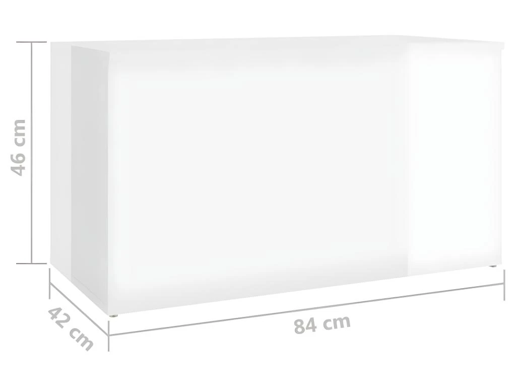 Coffre De Rangement Blanc Brillant 84x42x46cm Bois D'ingénierie 11 Coffre De Rangement Blanc Brillant 84x42x46cm Bois D'ingénierie – Image 9