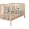 Lit Bébé A Barreaux - Couchage 70 X 140 Cm - Hetre Massif Teinté Naturel - 3 Hauteurs Réglables - L 144 X H 84 X P 78 Cm -Meubles Soldes Boutique meuble bebe 22261505