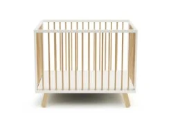 AT4 - Parc Fixe 80x100cm PIRATE Blanc Et Hêtre Verni