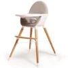 WEBABY - Chaise Haute Blanc Et Gris