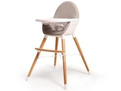 WEBABY - Chaise Haute Blanc Et Gris