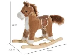 Cheval à Bascule Selle Grand Confort Peluche Courte Douce Bois Peuplier Brun Dim. 65L X 32,5l X 61H Cm 9 Cheval à Bascule Selle Grand Confort Peluche Courte Douce Bois Peuplier Brun Dim. 65L X 32,5l X 61H Cm -Meubles Soldes Boutique meuble bebe 8850327