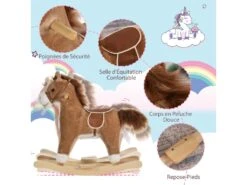 Cheval à Bascule Selle Grand Confort Peluche Courte Douce Bois Peuplier Brun Dim. 65L X 32,5l X 61H Cm 11 Cheval à Bascule Selle Grand Confort Peluche Courte Douce Bois Peuplier Brun Dim. 65L X 32,5l X 61H Cm -Meubles Soldes Boutique meuble bebe 8850331