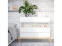 Commode 3 Tiroirs 1 Niche Victor - Blanc Et Chêne 7 Commode 3 Tiroirs 1 Niche Victor - Blanc Et Chêne -Meubles Soldes Boutique meuble bebe 9438083