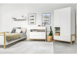 Commode 3 Tiroirs 1 Niche Victor - Blanc Et Chêne 8 Commode 3 Tiroirs 1 Niche Victor - Blanc Et Chêne -Meubles Soldes Boutique meuble bebe 9438085