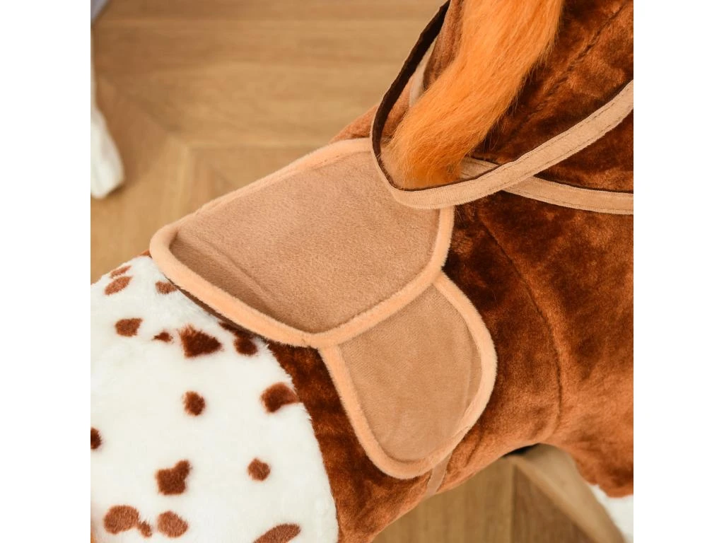 Cheval à Bascule Cheval De Cowboy Effet Sonore Selle Rênes Marron Blanc 7 Cheval à Bascule Cheval De Cowboy Effet Sonore Selle Rênes Marron Blanc – Image 5