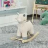 Cheval à Bascule Modèle Lama Fonction Vocale Bois Peuplier Peluche Douce Crème -Meubles Soldes Boutique meuble bebe 9449763