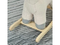 Cheval à Bascule Modèle Lama Fonction Vocale Bois Peuplier Peluche Douce Crème -Meubles Soldes Boutique meuble bebe 9449771