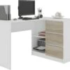 SUNDAR | Bureau Informatique D'angle Moderne 124x85x77 | 3 Tiroirs + 2 Grandes Niches | Table Ordinateur Multi-rangements -Meubles Soldes Boutique meuble bureau 10039205
