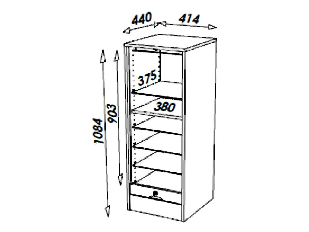 Classeur à Rideau Hauteur 108 Cm - Coloris: Merisier 5 Classeur à Rideau Hauteur 108 Cm - Coloris: Merisier – Image 3