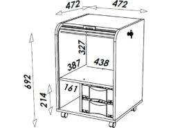 Caisson De Bureau Chêne Bicolore - Coloris: Noir -Meubles Soldes Boutique meuble bureau 10041945