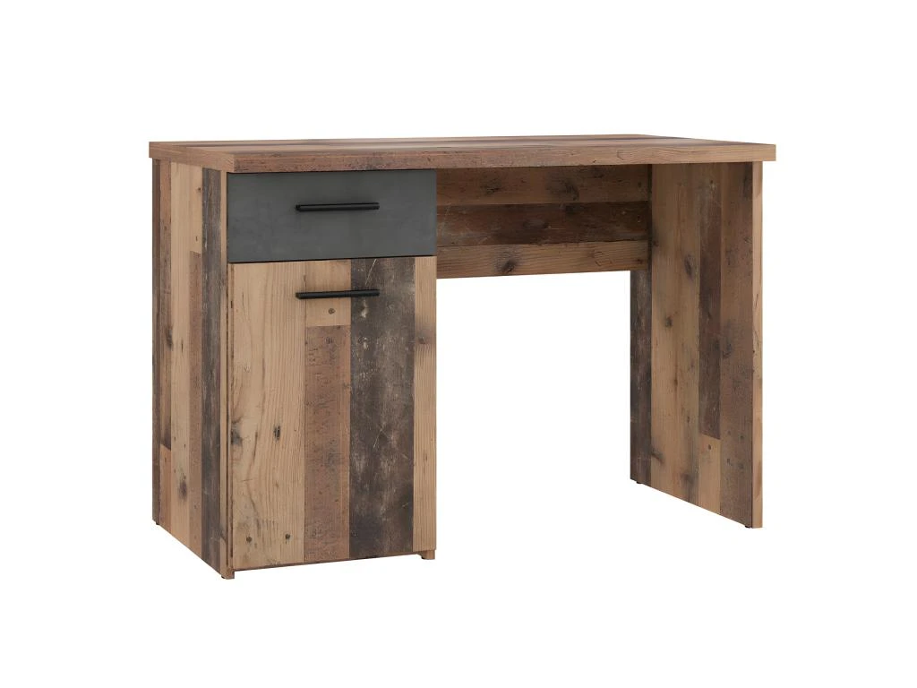 Bureau Enfant Revêtement Effet Bois Vintage Et Béton Gris - BUCKY 3 Bureau Enfant Revêtement Effet Bois Vintage Et Béton Gris - BUCKY