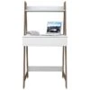 Bureau Secrétaire Blanc Et Châtaignier -Meubles Soldes Boutique meuble bureau 12290797
